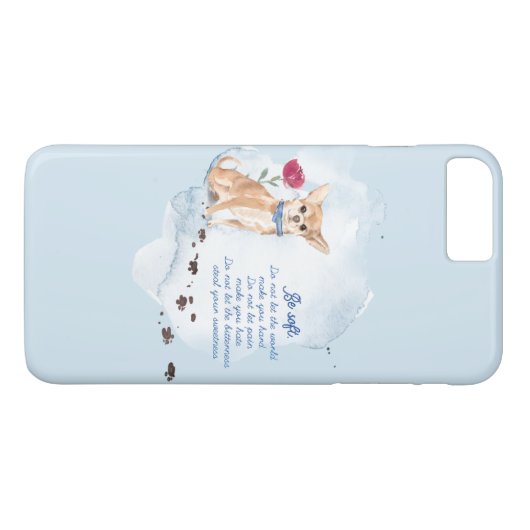 Wasser-FarbChihuahua-Hund und reizendes Zitat Case-Mate iPhone Hülle (Rückseite (Horizontal))