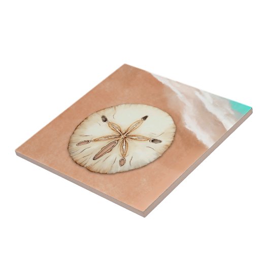 Wasser Farbe Sand Dollar am Strand Fliese (Seite)