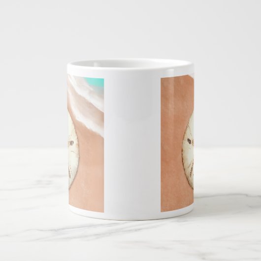 Wasser Farbe Sand Dollar am Strand Jumbo-Tasse (Vorderseite)