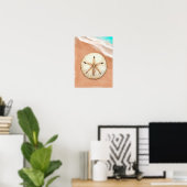 Wasser Farbe Sand Dollar am Strand Poster (Heimbüro)