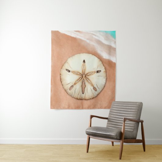 Wasser Farbe Sand Dollar am Strand Wandteppich (Beispiel)