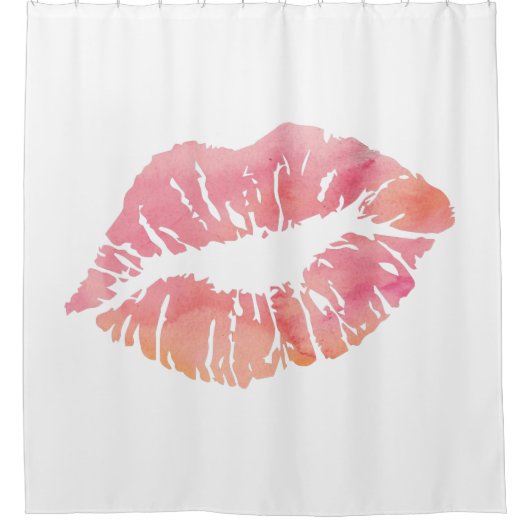 Wasser-Farbrosa-Lippen Duschvorhang (Vorderseite)