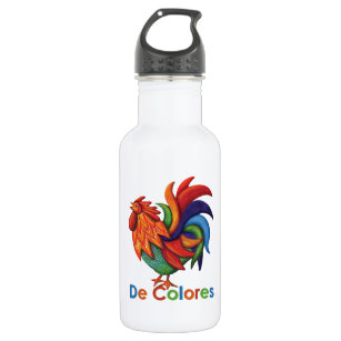 Wasser-Flasche De Colores Rooster Gallo (18 Unze) Edelstahlflasche