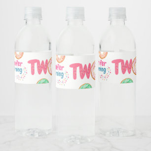 Wasser-Flasche-Etikett Donut 2. Geburtstag Wasserflaschenetikett