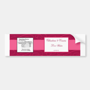Wasser Flasche Etikett Himbeere Rosa Schleifen/Wir Autoaufkleber