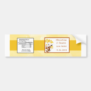 Wasser Flasche Etikett Mustard Yellow Poppe Blume Autoaufkleber