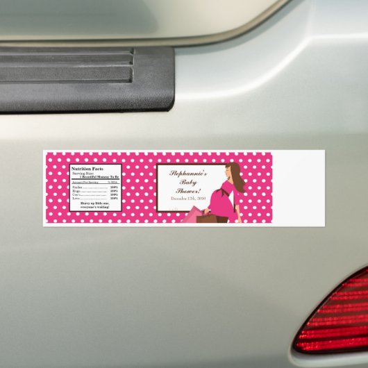 Wasser Flasche Etikett Rosa Mod Mama Polka Dosen Autoaufkleber (Auf Auto)