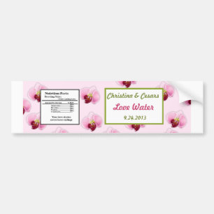 Wasser Flasche Etikett Rosa Orchid Blume lange Fla Autoaufkleber