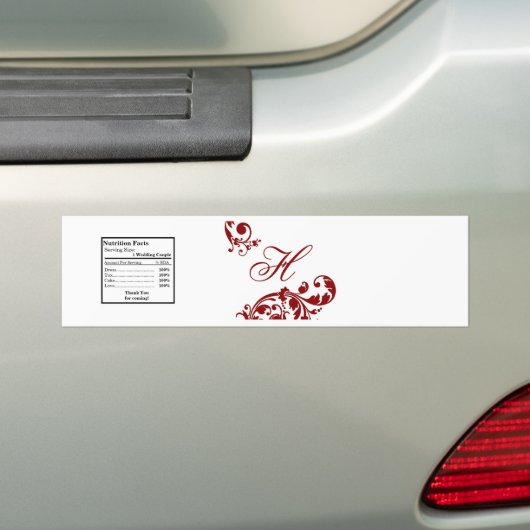 Wasser Flasche Label Crimson Red Floral Filigree Autoaufkleber (Auf Auto)