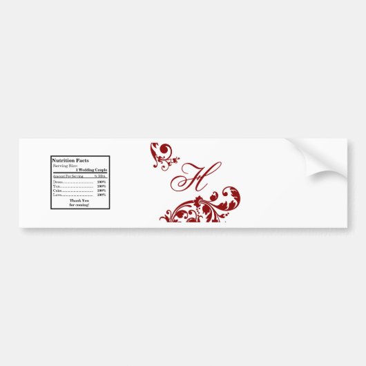 Wasser Flasche Label Crimson Red Floral Filigree Autoaufkleber (Vorne)