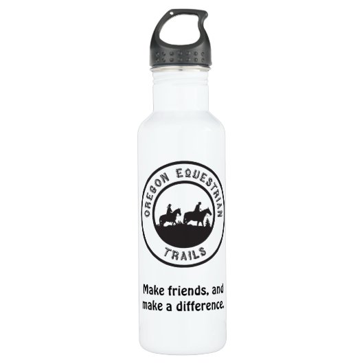 Wasser-Flasche mit OET Logo und Slogan Edelstahlflasche (Vorderseite)