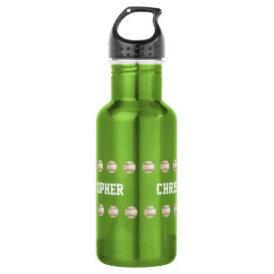 Wasser-Flasche, personalisiert, Baseball, grün Edelstahlflasche