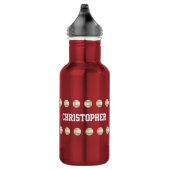 Wasser-Flasche, personalisiert, Baseball, rot Edelstahlflasche (Rechts)