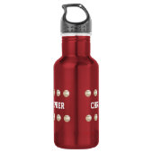 Wasser-Flasche, personalisiert, Baseball, rot Edelstahlflasche (Rückseite)