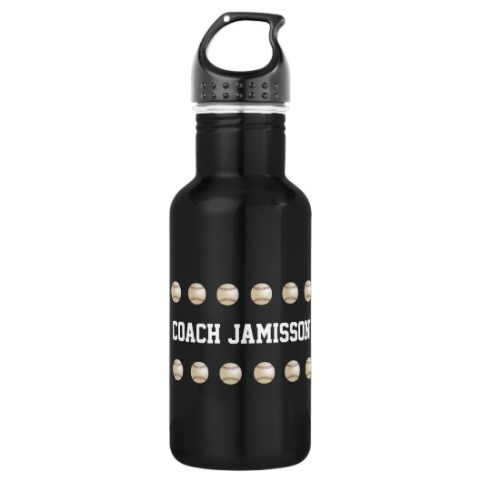 Wasser-Flasche, personalisiert, Baseballtrainer, Trinkflasche (Vorderseite)