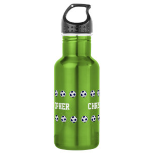Wasser-Flasche, personalisiert, Fußball, grün Edelstahlflasche