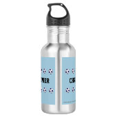 Wasser-Flasche, personalisiert, Fußball, hellblau Edelstahlflasche (Rückseite)