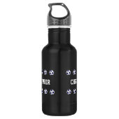 Wasser-Flasche, personalisiert, Fußball, schwarz Trinkflasche (Rückseite)