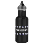 Wasser-Flasche, personalisiert, Fußball, schwarz Trinkflasche (Rechts)