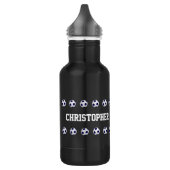 Wasser-Flasche, personalisiert, Fußball, schwarz Trinkflasche (Links)