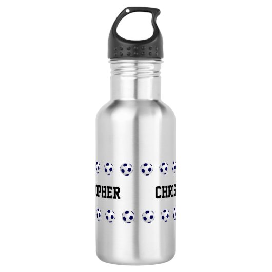 Wasser-Flasche, personalisiert, Fußball, Stahl Edelstahlflasche (Vorderseite)