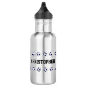 Wasser-Flasche, personalisiert, Fußball, Stahl Edelstahlflasche (Rechts)
