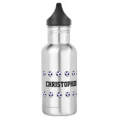 Wasser-Flasche, personalisiert, Fußball, Stahl Edelstahlflasche (Links)