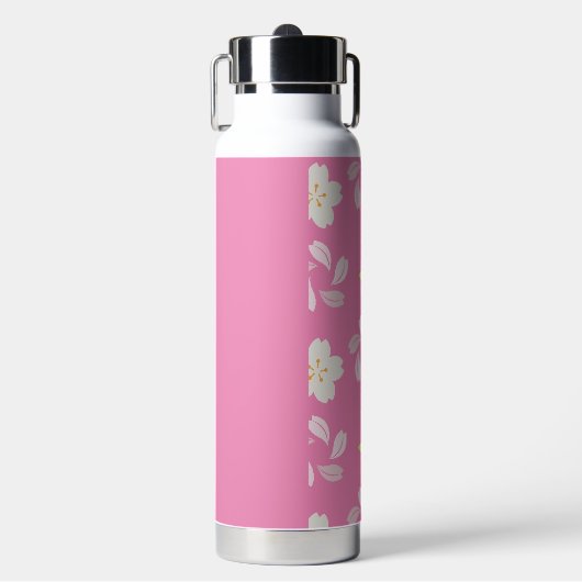 Wasser Flasche rosa Blume (Vorderseite)