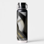 Wasser Flasche Trend Abstrakt Art Schwarz-weiß Gol (Rückseite)