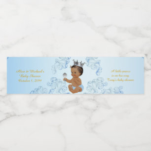 Wasser-Flaschen-Aufkleber, Tonys Babyparty, Blau 2 Wasserflaschenetikett