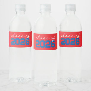 Wasser-Flaschen-Etiketten für Red & Blue Abschluss Wasserflaschenetikett