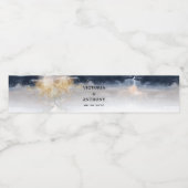 Wasser-Flaschenetikett für Hochzeiten von Navy und Wasserflaschenetikett (Einzelnes Label)