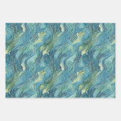 Wasser fließt, Wellen, Unterwasser, Flüsse Geschenkpapier Set (Vorderseite 2)