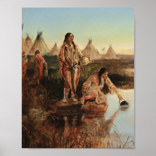 Wasser für das Lager von Charles Marion Russell Poster