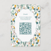 Wasser Garten Floral Brautparty Süß CUSTOM QR Begleitkarte (Vorderseite)
