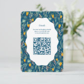Wasser Garten Floral Brautparty Süß CUSTOM QR Begleitkarte (Stehend Vorderseite)