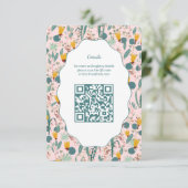 Wasser Garten Floral Brautparty Süß CUSTOM QR Begleitkarte (Stehend Vorderseite)