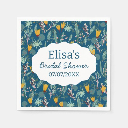 Wasser Garten Floral Brautparty Süß INDIVIDUELL Serviette (Vorderseite)