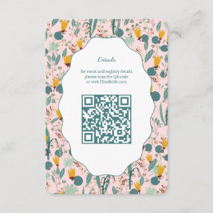 Wasser Garten Florale Brautparty Süß CUSTOM QR Begleitkarte
