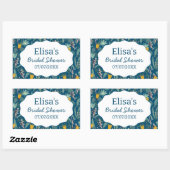 Wasser Garten Florale Brautparty Süß INDIVIDUELL Rechteckiger Aufkleber (Blatt)