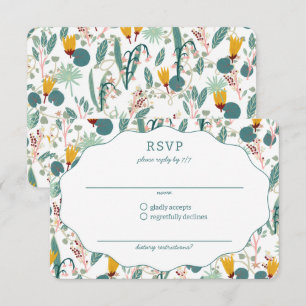 Wasser-Garten Florale Brautparty Süß INDIVIDUELL RSVP Karte