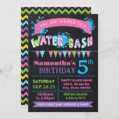 Wasser Geburtstag Bash Sommer Partys Halbpension R Einladung (Vorne/Hinten)