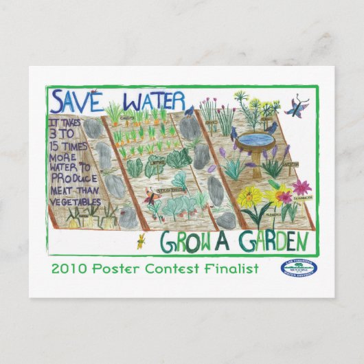 Wasser gerettet - Gartenbau Postkarte (Vorderseite)
