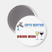 Wasser gerettet, Wein trinken Magnet (Vorderseite/Rückseite)