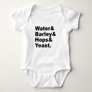 Wasser & Gerste & Hopfen & Hefe Bierzutaten Baby Strampler