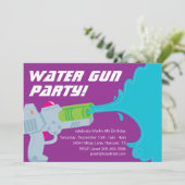 Wasser-Gewehr-Party Einladung (Stehend Vorderseite)