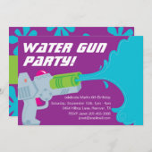 Wasser-Gewehr-Party Einladung (Vorne/Hinten)