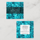 Wasser Glitzern Schwimmbad Reiniger Gärtner Quadratische Visitenkarte (Vorne/Hinten)