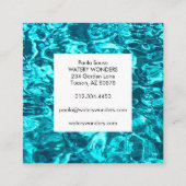 Wasser Glitzern Schwimmbad Reiniger Gärtner Quadratische Visitenkarte (Rückseite)