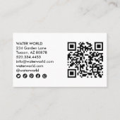 Wasser Glitzern Schwimmbad Service Foto QR Code Visitenkarte (Rückseite)
